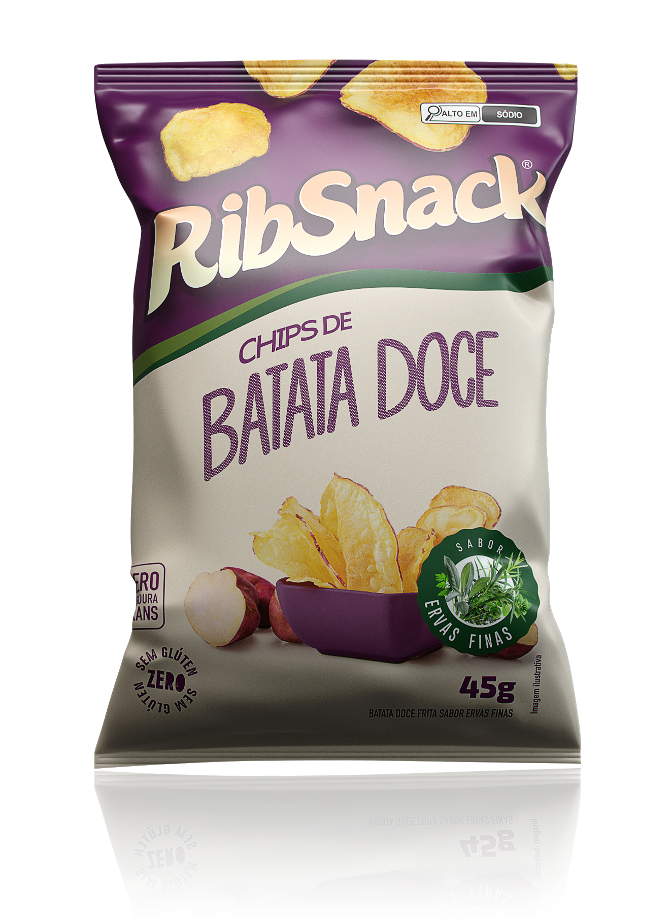 CHIPS DE BATATA DOCE - SABOR ERVAS FINAS