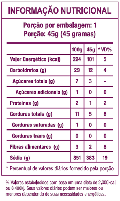 CHIPS DE BATATA DOCE - SABOR PIMENTA COM LIMÃO
